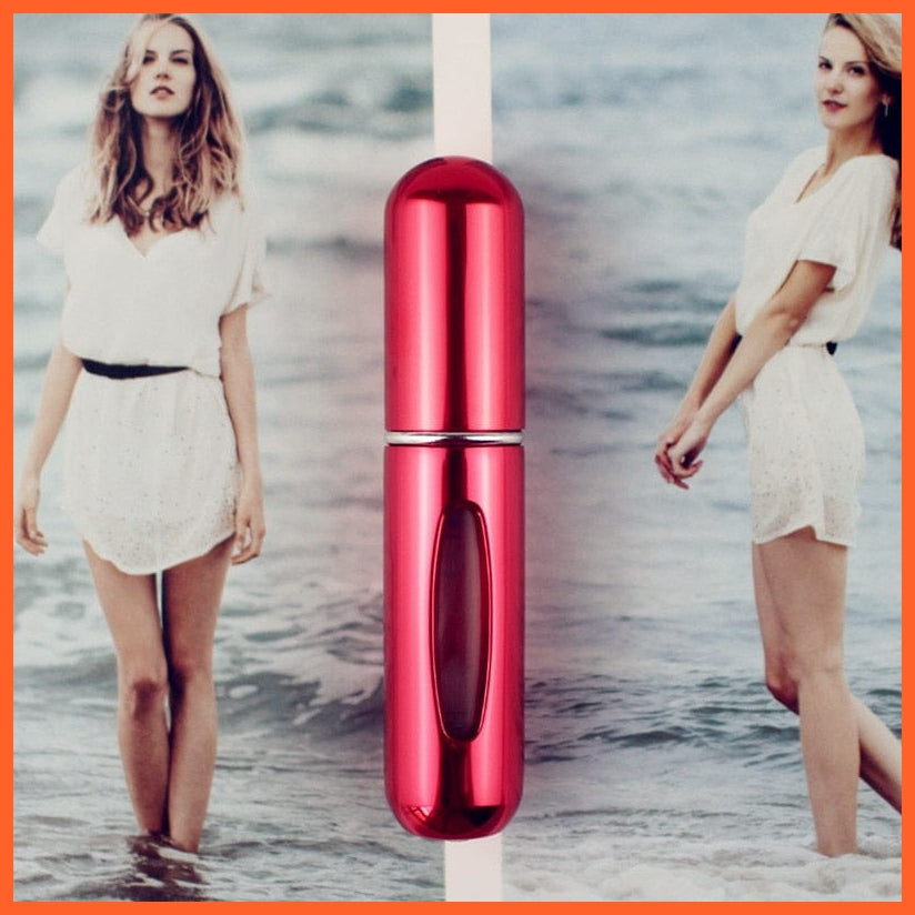 whatagift.com.au Shiny Red 1PC Top Quality 5ml Refillable Mini Sprayer Perfume Bottle | Aluminum Perfume Atomizer Travel Size