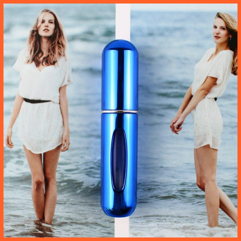 whatagift.com.au Shiny Royal Blue 1PC Top Quality 5ml Refillable Mini Sprayer Perfume Bottle | Aluminum Perfume Atomizer Travel Size
