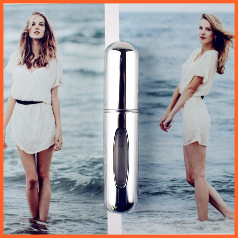 whatagift.com.au Shiny Silver 1PC Top Quality 5ml Refillable Mini Sprayer Perfume Bottle | Aluminum Perfume Atomizer Travel Size