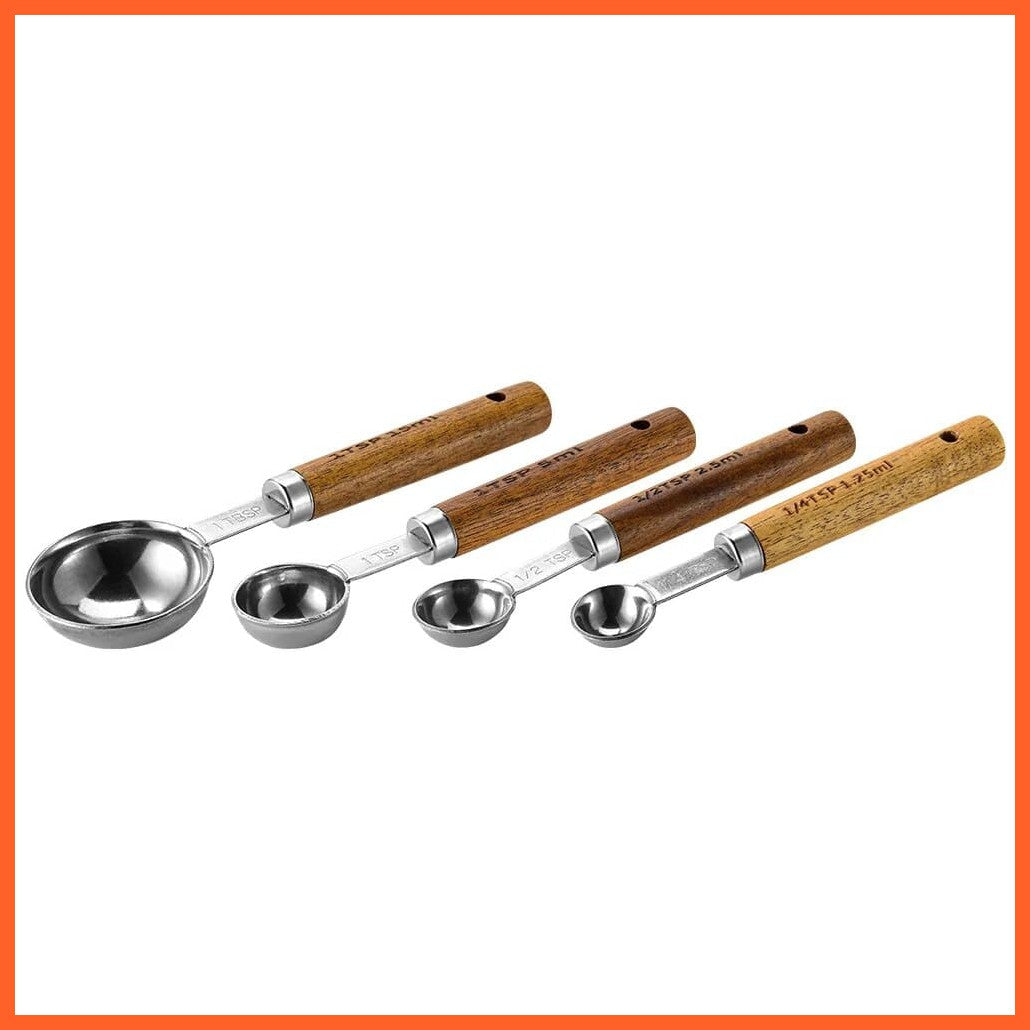 whatagift.com.au Silver S 4pcs Stainless Steel Measuring Spoons | Kitchen Accessories