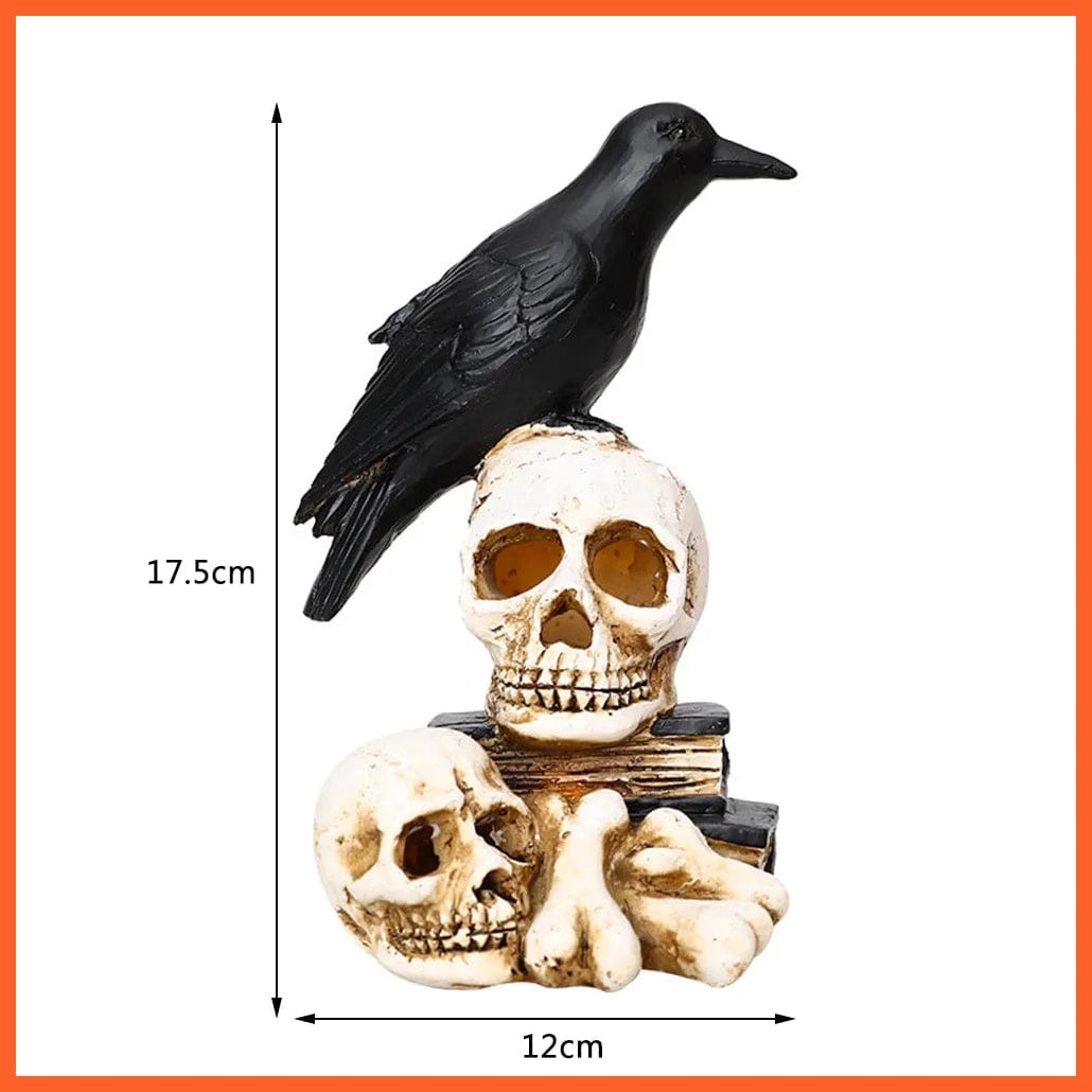 whatagift.com.au Skeleton Crow Lamp Halloween Glow Resin Skeleton Street Lamp for Home Table | Halloween Party Decoration Supplies