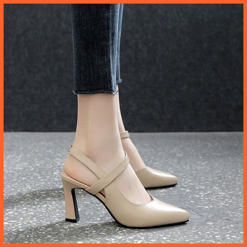 whatagift.com.au Soft Leather High Heel Strap Sandal