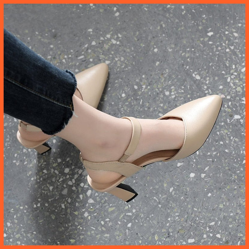 whatagift.com.au Soft Leather High Heel Strap Sandal