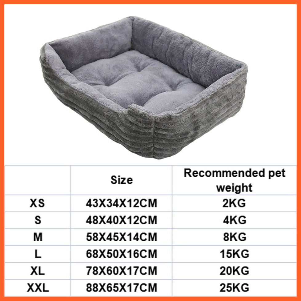 whatagift.com.au Square Plush Bed for Dog Cat Pet | Medium Small Dog Cushion Sofa Bed