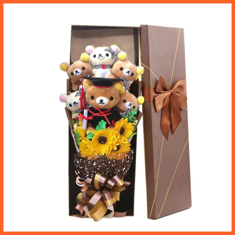 whatagift.com.au Teddy Bear Stuffed Animal Flower Plush Bouquet Gift | Best Gift for Birthday Valentine's Day Christmas