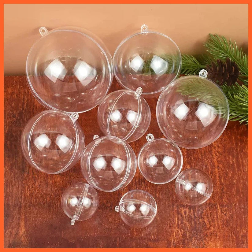 whatagift.com.au Transparent / 10PCS 4CM Christmas Fillable Baubles - Transparent Ornaments for Christmas tree Decor