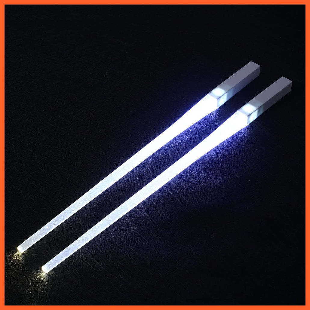 whatagift.com.au White / China 1 Pair LED Luminous Chopsticks | Light Up Durable Lightweight Chopsticks For Halloween Party