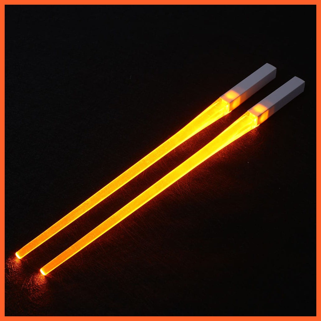 whatagift.com.au Yellow / China 1 Pair LED Luminous Chopsticks | Light Up Durable Lightweight Chopsticks For Halloween Party
