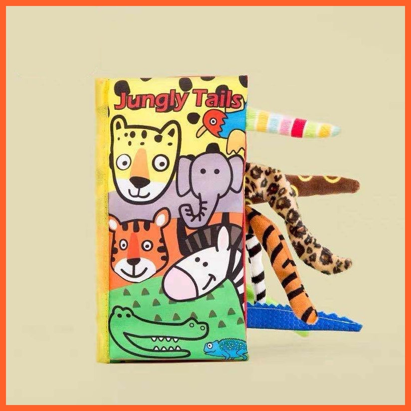 whatagift.com.au 0 14 Baby Kids Fabric Books Early Learning Educational Cloth Book 0-12 Months Develop Cognize Animal Tails Reading Toy погремушки