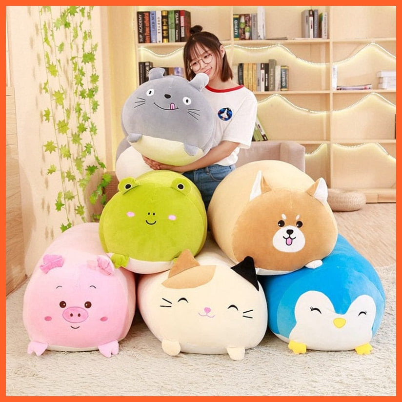 whatagift.com.au 0 18-28CM Soft Animal Cartoon Pillow Cushion Cute Fat Dog Cat Totoro Penguin Pig Frog Plush Toy Stuffed Lovely kids Birthyday Gift