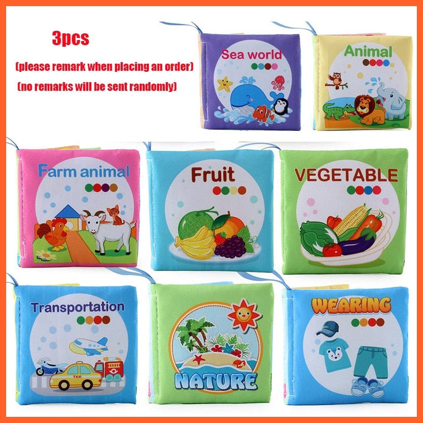 whatagift.com.au 0 3pcs of your choice Baby Soft Washable Cloth Learning Educational Book For Kids