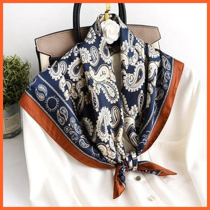 whatagift.com.au 0 7 / 70x70cm Fashion Silk Satin Hair Scarf | Women Printed Square Head Bandana hijab Shawls