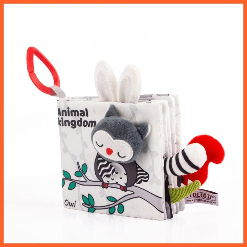 whatagift.com.au 0 8 Baby Kids Fabric Books Early Learning Educational Cloth Book 0-12 Months Develop Cognize Animal Tails Reading Toy погремушки