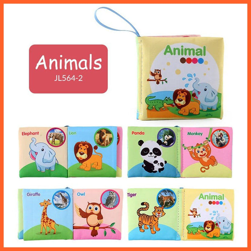 whatagift.com.au 0 Animal world Baby Soft Washable Cloth Learning Educational Book For Kids