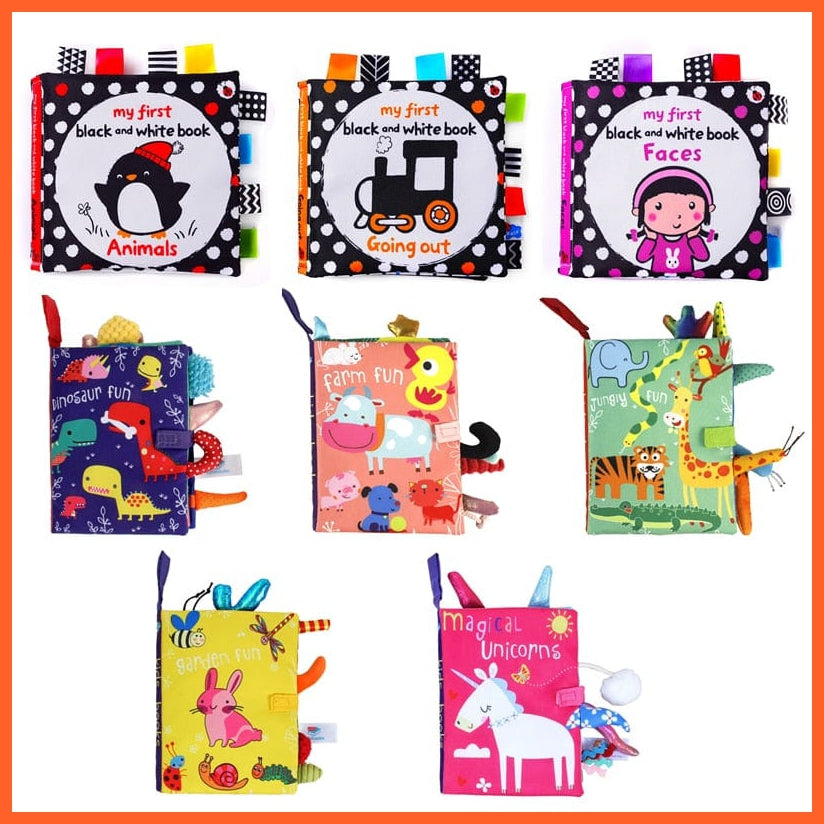 whatagift.com.au 0 Baby Kids Fabric Books Early Learning Educational Cloth Book 0-12 Months Develop Cognize Animal Tails Reading Toy погремушки