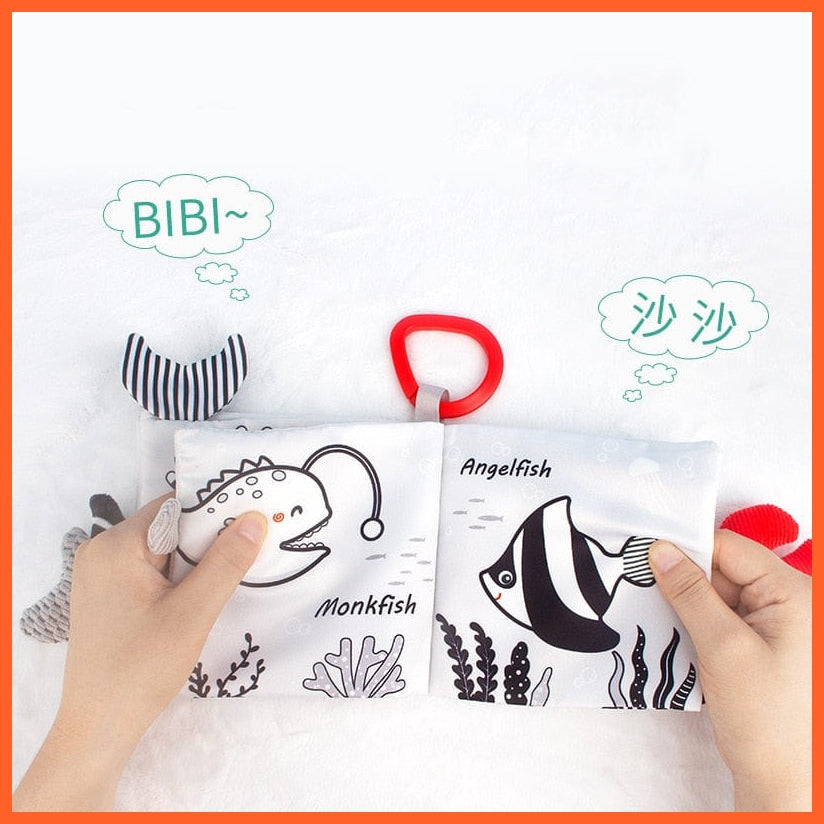 whatagift.com.au 0 Baby Kids Fabric Books Early Learning Educational Cloth Book 0-12 Months Develop Cognize Animal Tails Reading Toy погремушки