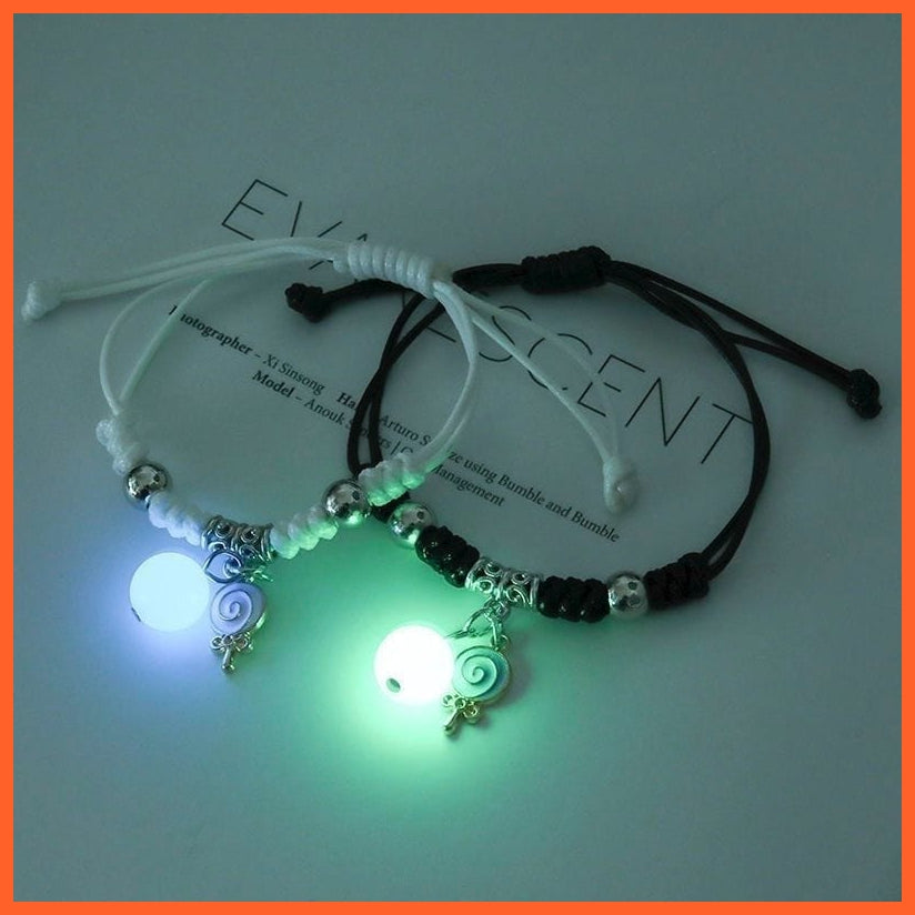 whatagift.com.au 0 BR22Y0267-3 2022 Luminous Cat Star Moon Bracelet Couple Charm Handmade Adjustable Rope Matching Friend Bracelet Infinite Love Jewelry Gifts