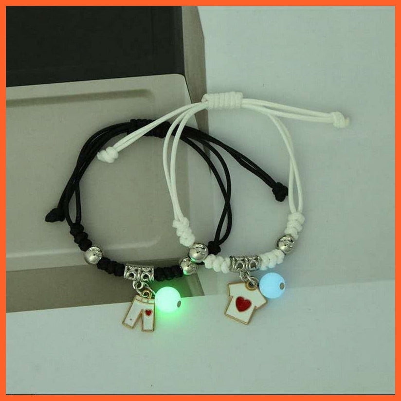whatagift.com.au 0 BR22Y0351-11 2022 Luminous Cat Star Moon Bracelet Couple Charm Handmade Adjustable Rope Matching Friend Bracelet Infinite Love Jewelry Gifts