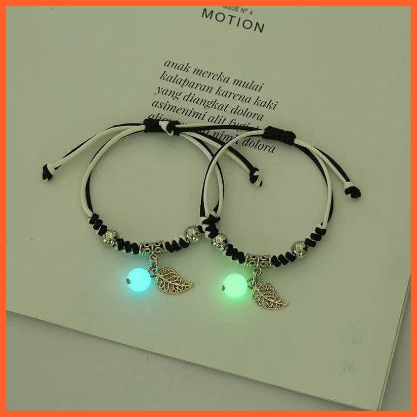 whatagift.com.au 0 BR22Y0351-15 2022 Luminous Cat Star Moon Bracelet Couple Charm Handmade Adjustable Rope Matching Friend Bracelet Infinite Love Jewelry Gifts