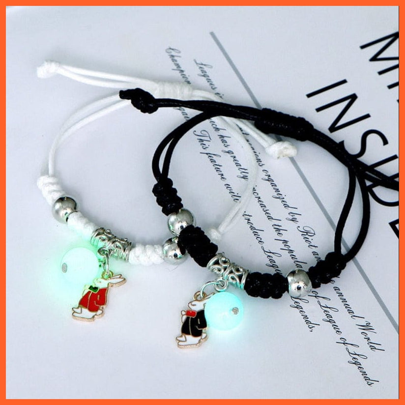 whatagift.com.au 0 BR22Y0351-20 2022 Luminous Cat Star Moon Bracelet Couple Charm Handmade Adjustable Rope Matching Friend Bracelet Infinite Love Jewelry Gifts