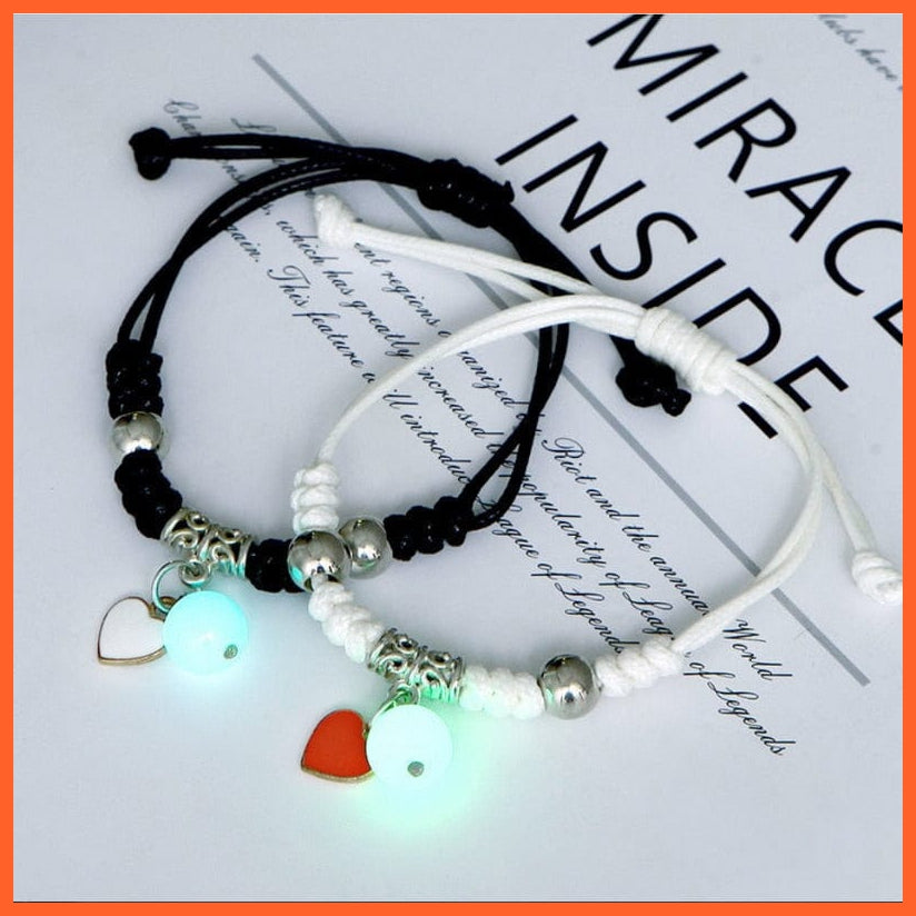 whatagift.com.au 0 BR22Y0351-23 2022 Luminous Cat Star Moon Bracelet Couple Charm Handmade Adjustable Rope Matching Friend Bracelet Infinite Love Jewelry Gifts
