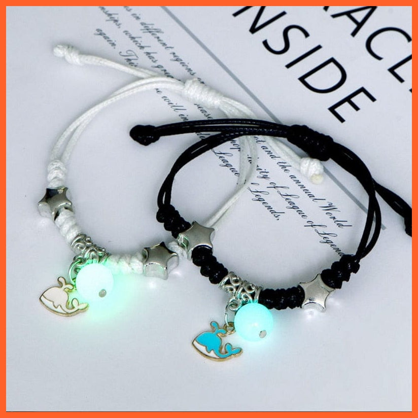 whatagift.com.au 0 BR22Y0351-29 2022 Luminous Cat Star Moon Bracelet Couple Charm Handmade Adjustable Rope Matching Friend Bracelet Infinite Love Jewelry Gifts