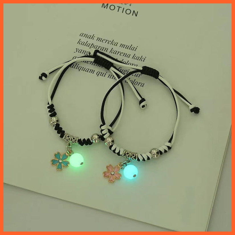 whatagift.com.au 0 BR22Y0351-32 2022 Luminous Cat Star Moon Bracelet Couple Charm Handmade Adjustable Rope Matching Friend Bracelet Infinite Love Jewelry Gifts
