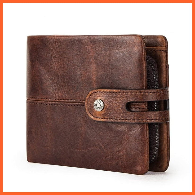 whatagift.com.au 0 CONTACT&#39;S Casual Men Wallets Crazy Horse Leather Short Coin Purse Hasp Design Wallet Cow Leather Clutch Wallets Male Carteiras