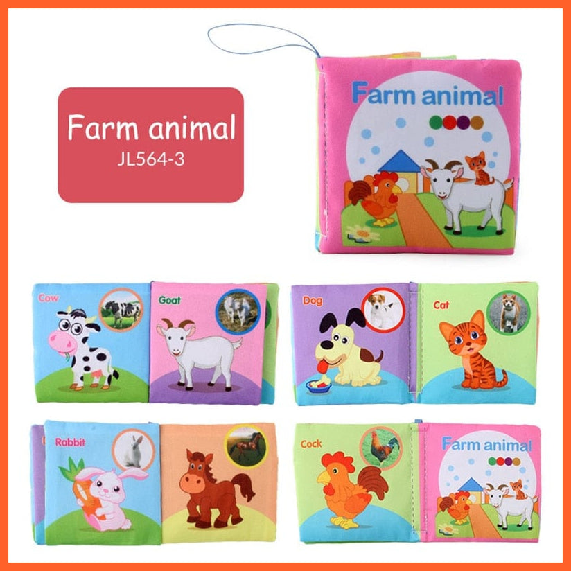 whatagift.com.au 0 Farm animal Baby Soft Washable Cloth Learning Educational Book For Kids