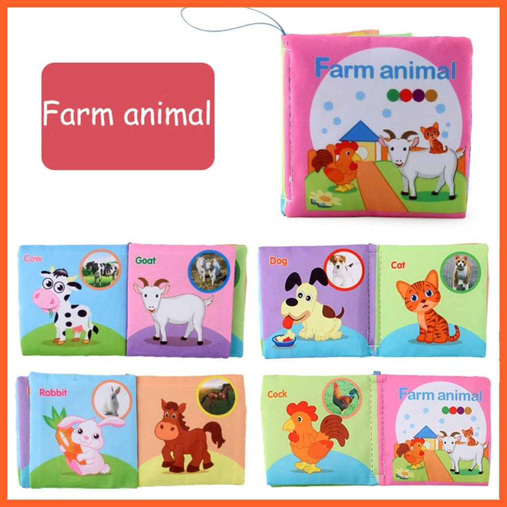 whatagift.com.au 0 Farm animal New Born Washable Fabric Learning Book