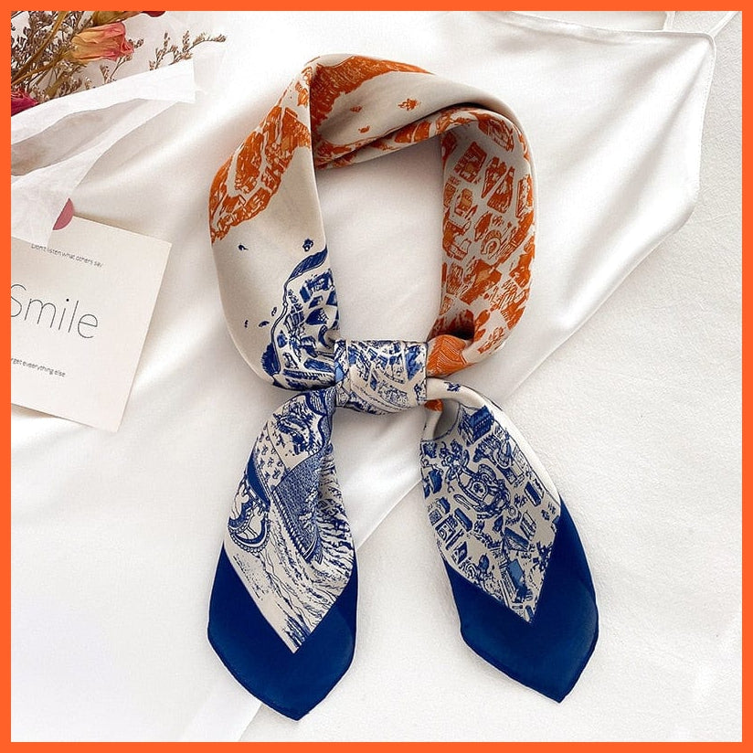 whatagift.com.au 0 Fashion Silk Satin Hair Scarf | Women Printed Square Head Bandana hijab Shawls