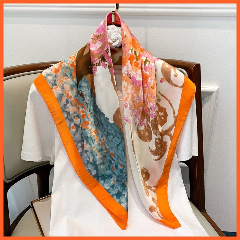 whatagift.com.au 0 Fashion Silk Satin Hair Scarf | Women Printed Square Head Bandana hijab Shawls