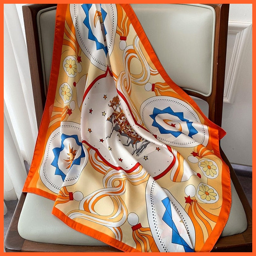 whatagift.com.au 0 Fashion Silk Satin Hair Scarf | Women Printed Square Head Bandana hijab Shawls