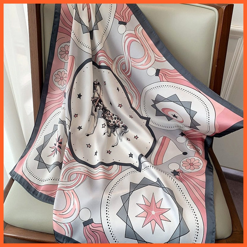 whatagift.com.au 0 Fashion Silk Satin Hair Scarf | Women Printed Square Head Bandana hijab Shawls