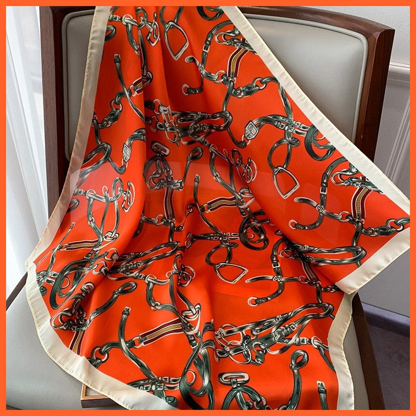 whatagift.com.au 0 Fashion Silk Satin Hair Scarf | Women Printed Square Head Bandana hijab Shawls