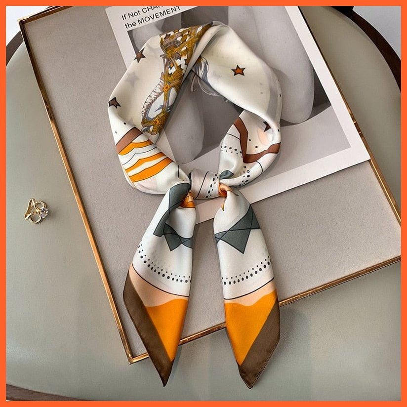 whatagift.com.au 0 Fashion Silk Satin Hair Scarf | Women Printed Square Head Bandana hijab Shawls