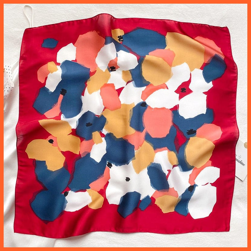 whatagift.com.au 0 Fashion Silk Satin Hair Scarf | Women Printed Square Head Bandana hijab Shawls