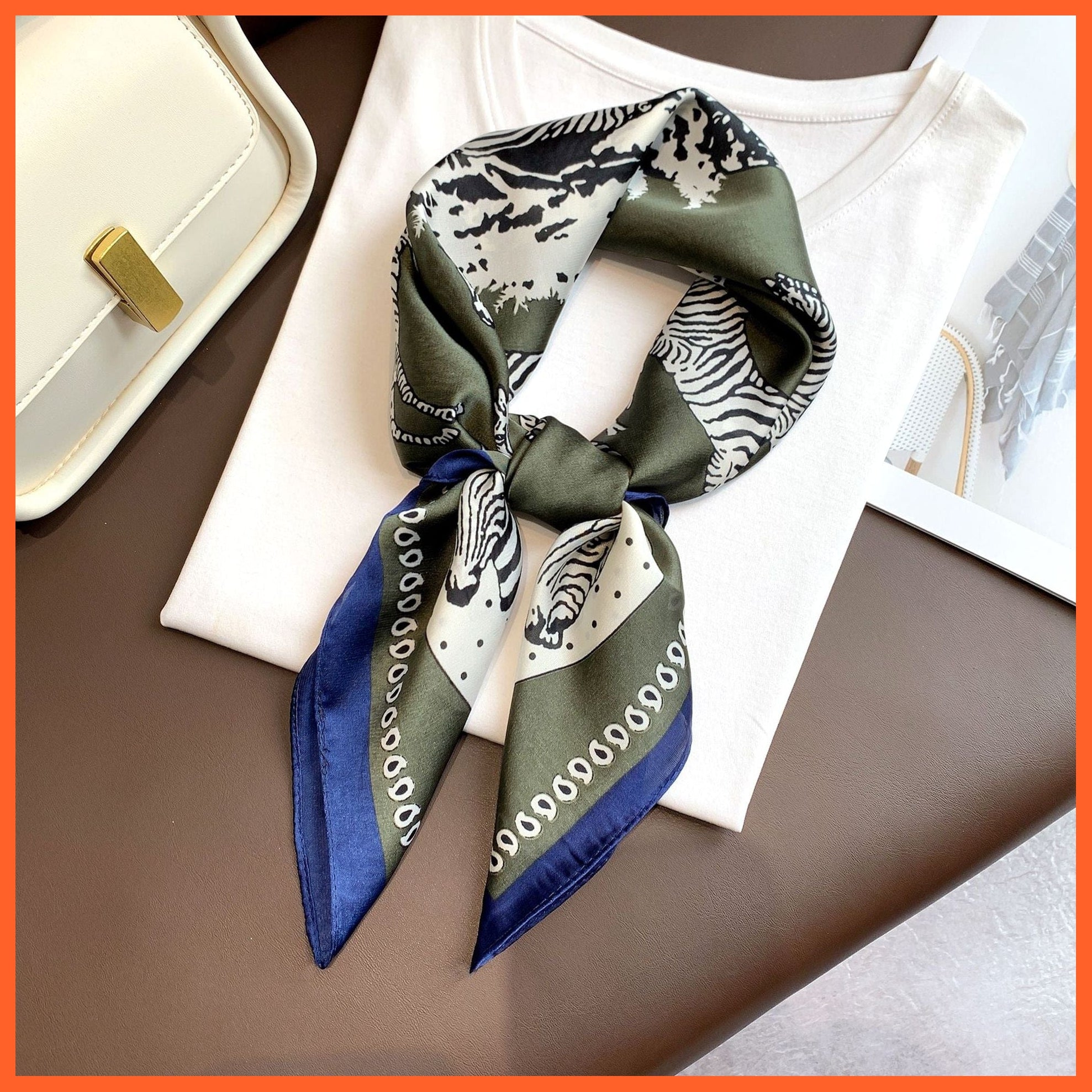 whatagift.com.au 0 Fashion Silk Satin Hair Scarf | Women Printed Square Head Bandana hijab Shawls
