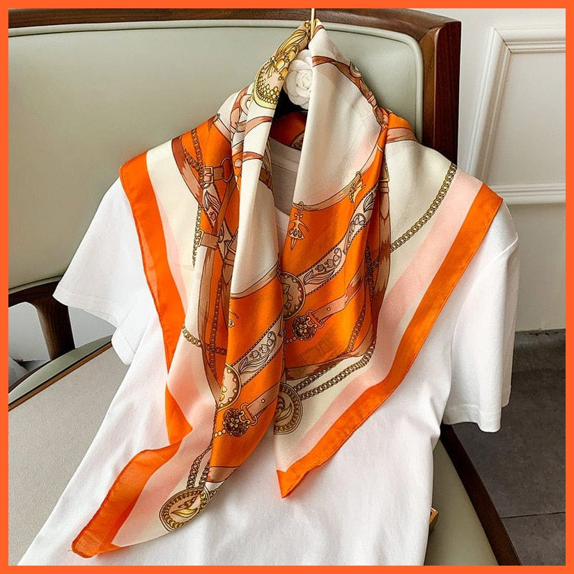 whatagift.com.au 0 Fashion Silk Satin Hair Scarf | Women Printed Square Head Bandana hijab Shawls