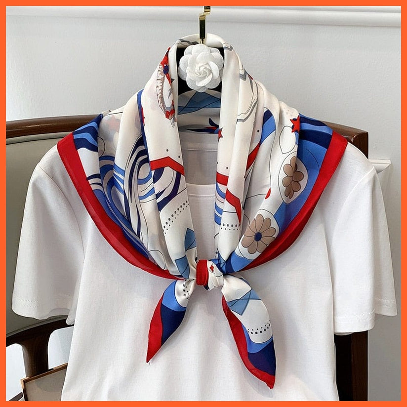whatagift.com.au 0 Fashion Silk Satin Hair Scarf | Women Printed Square Head Bandana hijab Shawls