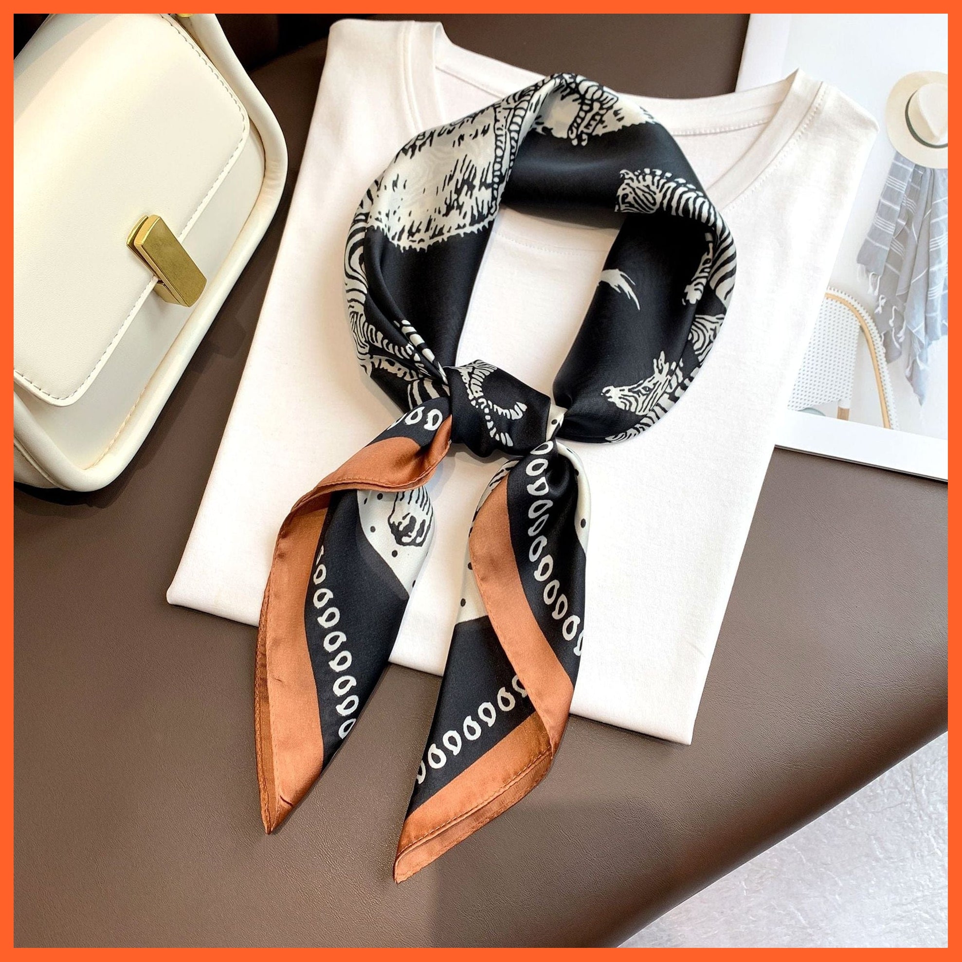 whatagift.com.au 0 Fashion Silk Satin Hair Scarf | Women Printed Square Head Bandana hijab Shawls