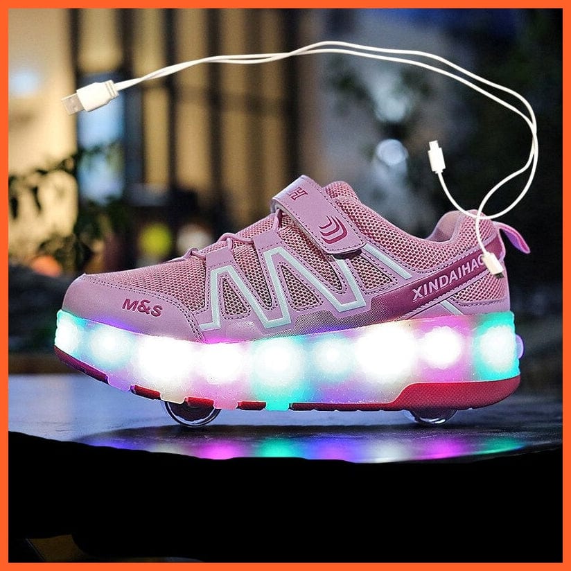 whatagift.com.au 0 Led Light Up Shoes With Double Wheels For Children