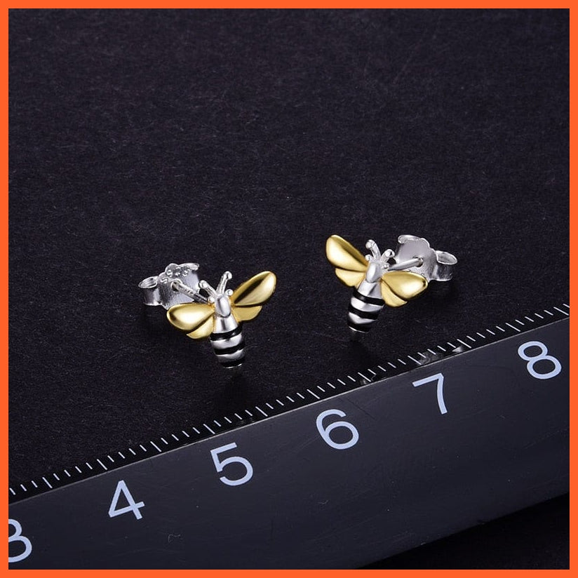 whatagift.com.au 0 Lotus Fun Real 925 Sterling Silver Earrings Designer Fine Jewelry Lovely 18K Gold Honey Bee Stud Earrings for Women Gift Brincos