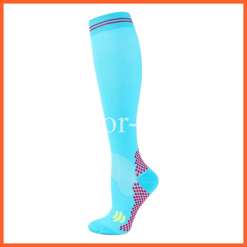 whatagift.com.au 0 QYS001-156-SkyBlue / S-M New Compression Socks Men Women Varicose Veins Socks Football Soccer Stockings Medical Nursing Anti Fatigue Compression Socks