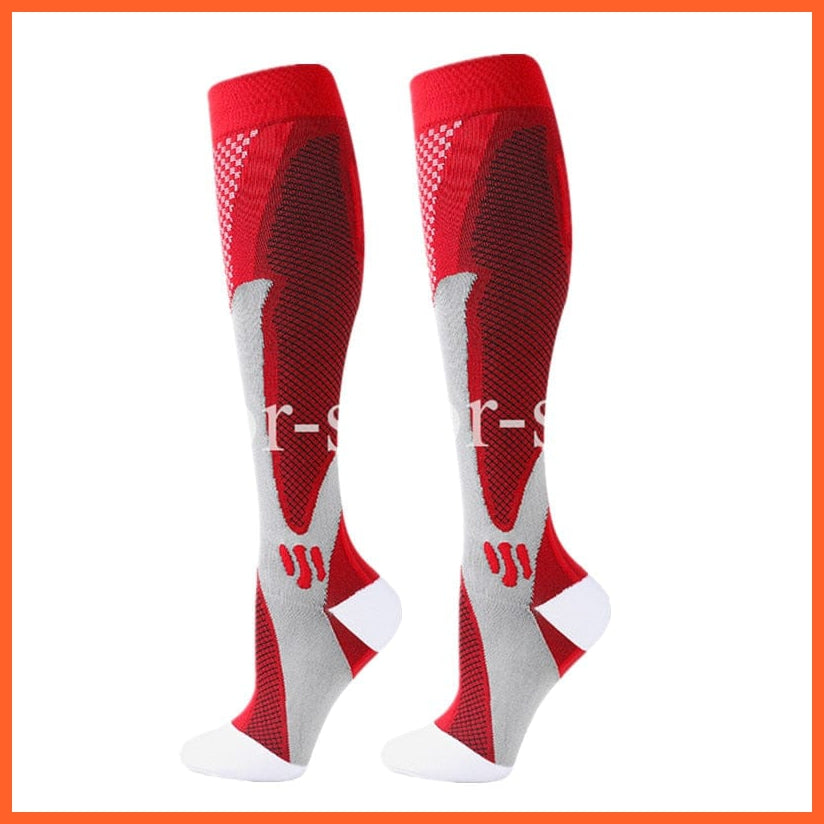 whatagift.com.au 0 QYSZ02-Red / S-M New Compression Socks Men Women Varicose Veins Socks Football Soccer Stockings Medical Nursing Anti Fatigue Compression Socks