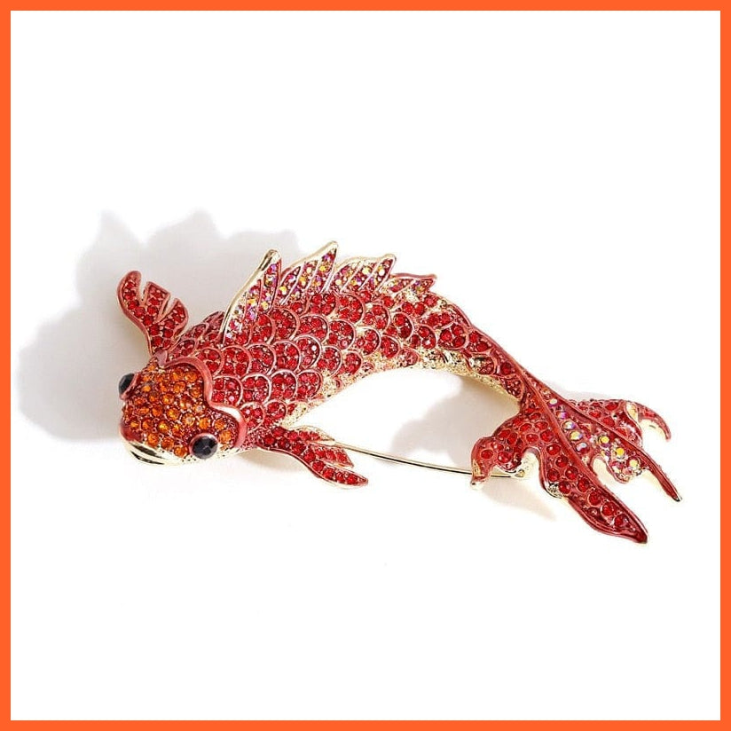 whatagift.uk 0 Red Koi Rhinestone Brooch