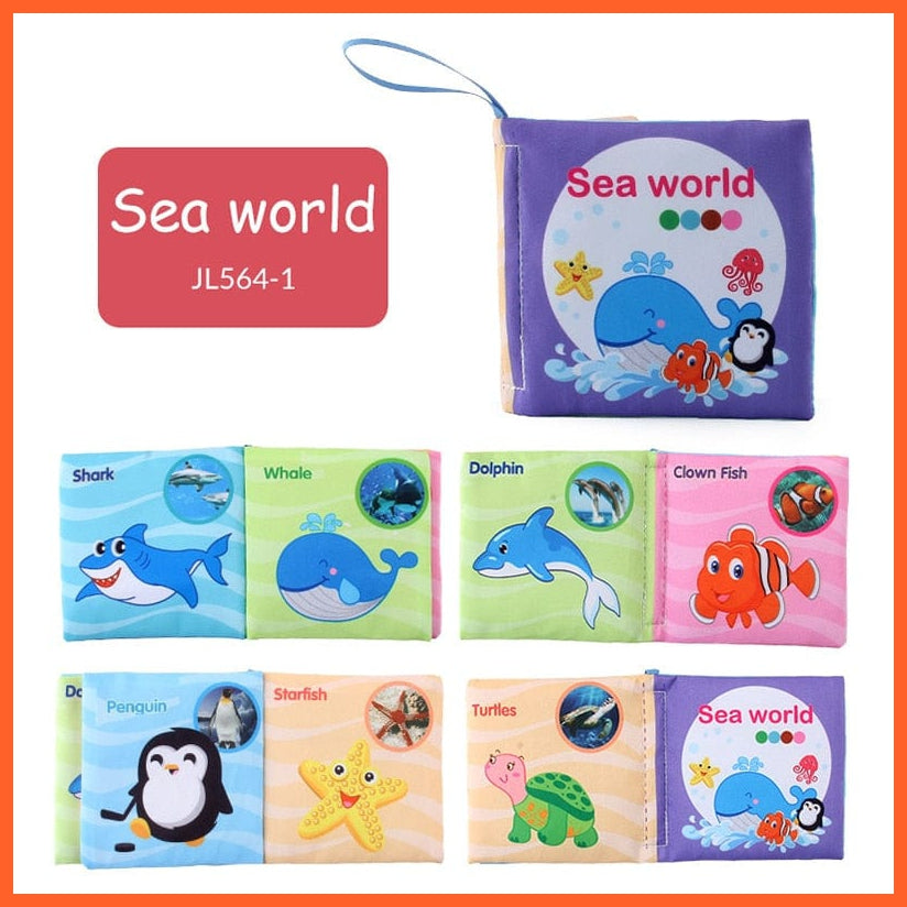 whatagift.com.au 0 Sea world Baby Soft Washable Cloth Learning Educational Book For Kids