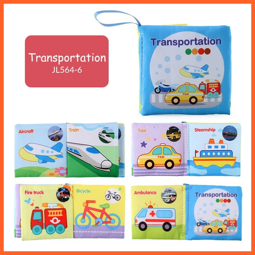 whatagift.com.au 0 Transportation Baby Soft Washable Cloth Learning Educational Book For Kids