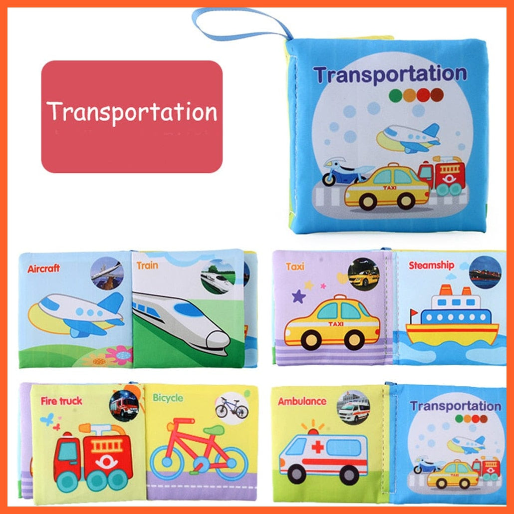 whatagift.com.au 0 Transportation New Born Washable Fabric Learning Book