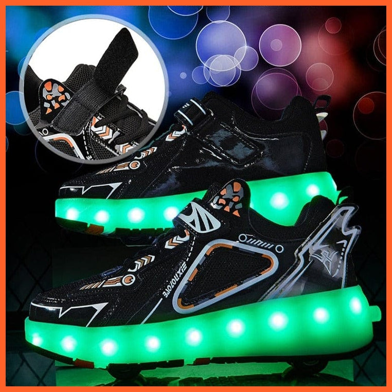 whatagift.com.au 0 USB Charging Fashion Girls Boys LED Light Roller Skate Shoes For Kids | Sneakers With Four wheels